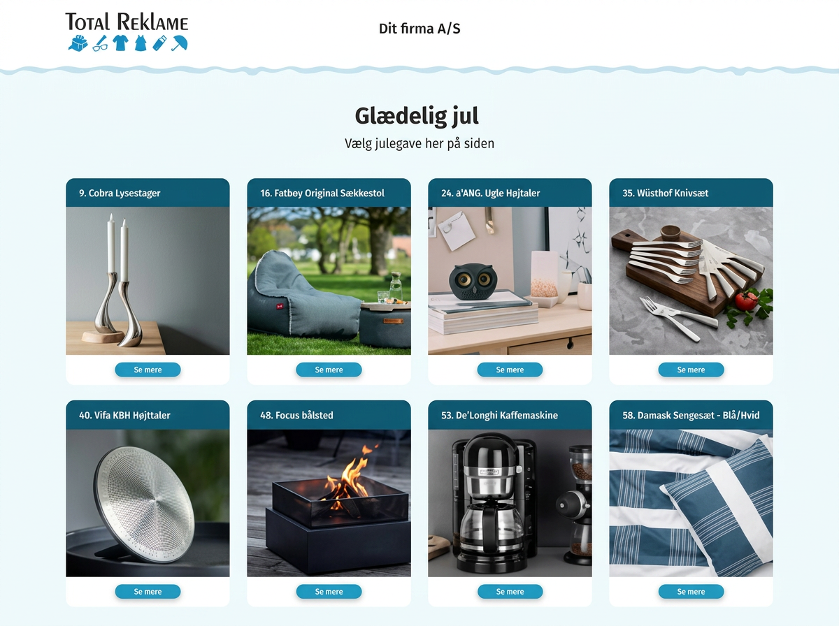 Eksempel på valggave webshop